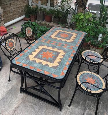 China Traditional Outdoor Furniture Sets Garden Leisure Rectangular Outdoor Cafe Courtyard Dining Table Table And Chair Combination for sale