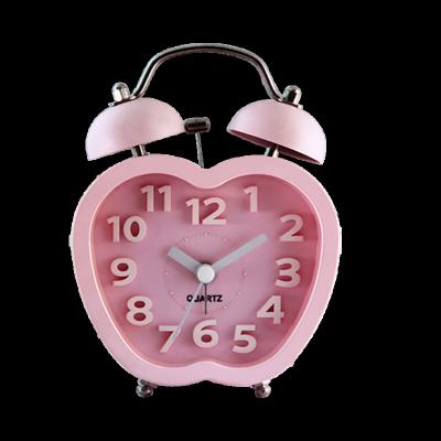 China LUMINOVA Apple Shape Rose Twin Alarm Bell Metal Clock With Step Movement for sale