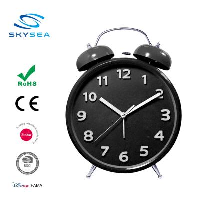 China 12 O'Clock Show Customized Funny Giant Twin Bell Metal Quartz Alarm Clock for sale