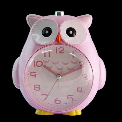 China Large Owl Shape Table Clock With Luminova Melody and Bell Alarm Voice and Light for sale