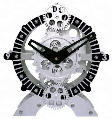 China Antique Style TCL-06-222 Round Shape Desktop Moving Gear Clock for sale