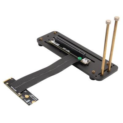 China PVC+Copper PCI-E 4.0 Gen4 Riser 16x M.2 NGFF NVMe Card M.2 NGFF NVMe Key M To PCIe x16 Extension Cable SSD 64G/Bps Bracket / Base for sale