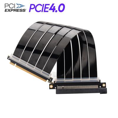 China PCIe x16 Graphics Video Card to PCIe x16 4.0 Slot Extension Cable PC Graphics Card Riser Cable Extension Cable PCI Express4.0 16x Flexible Flat Mount GPU PCIe 4.0 x16 for ITX case for sale