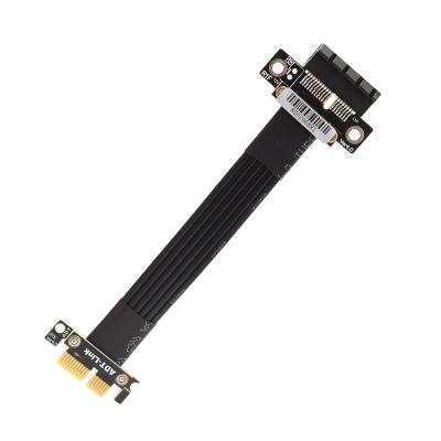 China New Next PVC+Copper PCI Express Riser 4.0 x1 to Flat Extension Cable Mount PCIe Gen4 1x Riser Adapter x1 for USB LAN Cards Audio Supplement for sale