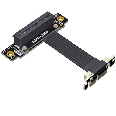 China PVC+Copper 2021 New Dual 90 Degree PCI E Extension Cable PCI-E 4.0 X4 Riser PCIe Adapter to X1 Extra PC Flex Cable for Graphics Card for sale