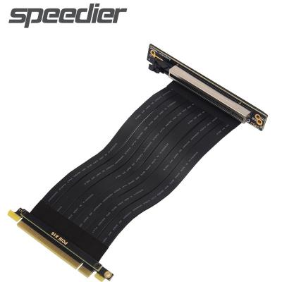 China PCIe x16 Graphics Video Card to PCIe x16 Gen3.0 PCI-E 3.0 3.0 3.0 Slot Extender Cable 16X Flat Cable Graphics Card 360 Flexible Case Extension Cable Riser Card Adapter Degree Reverse ATX PC For GPU for sale