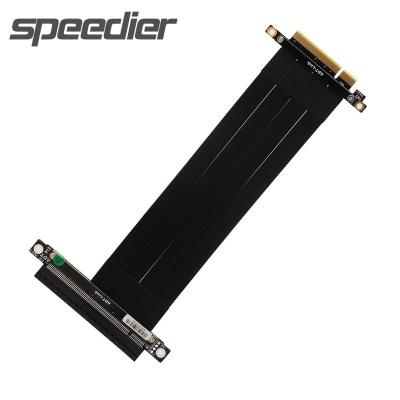 China PCIe x8 Graphics Video Card to PCIe x16 Slot Extension Cable EMI Shielded High Quality PCI Express 3.0 x8 to x16 Riser Cable Flexible Graphics RTX3060 GPU Video Card PCIE Extension Cable for sale