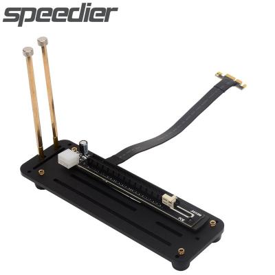 China PCIe x1 BTC Pulling GPU Extension Cable PCI-E PCI-E 3.0 1X to 16X Riser Cable with Graphics Card Rack Holder Base Bracket PCIE Extension Cable Riser Case power 6P DIY ATX for sale