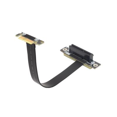 China PVC+Copper Gen3 Extension Cable PCI-E PCI Express 4X Degrees PCI-E PCI Express 4X Riser 3.0 x1 To Dual 90 To 1X Slot Riser Card Supplement Ribbon Cables for sale