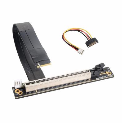 China PVC+Copper M.2 High Speed ​​PCI-E 3.0 x16 to M-Key Gen3 Riser Card with 4P Sata PCI 90 Degree Vertical E 16X to M2 NVMe NGFF Riser Adapter for sale