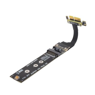 China New M.2 M NVMe PVC+Copper Main SSD To PCI-E 3.0 PCIe x1 Adapter Riser Card Flat Cable M2 M PCI Express 1x Gen3 Flexible Main Extension Cable for sale