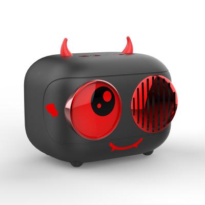 China Lovely visual appeal design monster shape black and red color 5w wireless speaker for kids use for sale