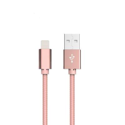 China Mobile Phone Aluminum Alloy Nylon Braided Lighting Connector USB Wire Fast Charging for sale