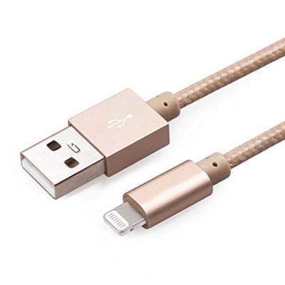 China Mobile Phone Gold Color Aluminum Shell Nickle Plated Head USB A To Light Up Cables For Phones for sale