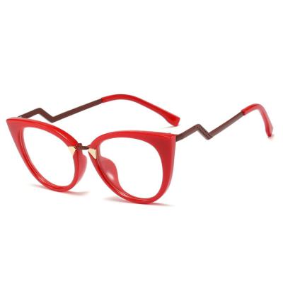 China Eyeglasses Frame LU0901 New Arrival Fashion Cat Eye Glasses Frames Simple Glass Clear Glasses For Women for sale