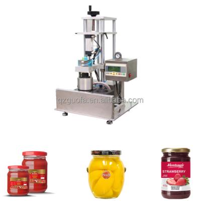 China Small Scale Glass Food Bottle Vacuum Glass Jar Capping Machine for sale