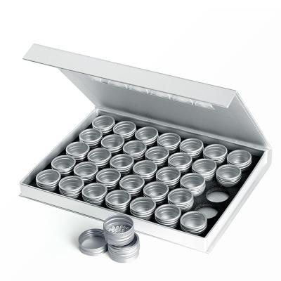 China Custom 100pcs Japan Style Logo Container Case Nail Storage Box 35 Jars for Nail Rhinestone Alloy Alloy Jewelry Art for sale