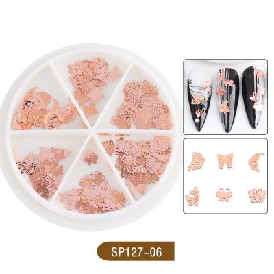 China hot pink 3D china nail sepplies gold nail art sequin mix wheel with 18 designs for sale