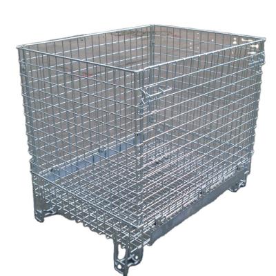 China Logistics transport warehouse wire mesh container with wire feet for sale