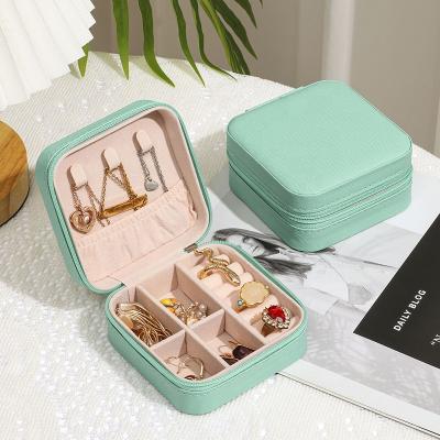 China Fashion Custom Name Personalized Small Bridesmaid Jewelry Box Woman Leather Travel Jewelry Case Gift For Her for sale