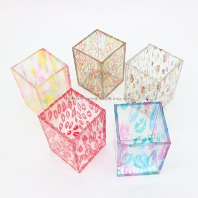 China Durable OEM ODM Stationery Factory Colorful Acrylic Plastic Pen Holder For Office for sale