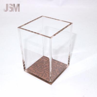 China Durable Acrylic Metal Desktop Stationary Pen Holder for sale