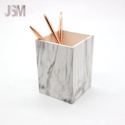 China JSM R Marble Art Acrylic Square DIY Kawaii Durable Creative Premium for Doctor Nurse Children Stationery Desktop Pen Holder for sale