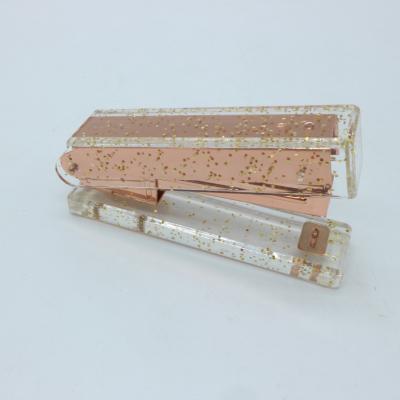 China JSM Rose Gold Transparent Stapler Linear 100/50 Jk B561 David Ningbao Pin Durable Staplers Base No Staples for sale