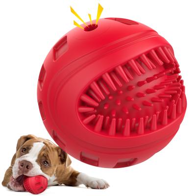 China Durable Squeaky Ball Dog Toys, Keeping Teething Clean Chew for Medium and Large Pets Dog in Outdoor and Indoor - Red for sale