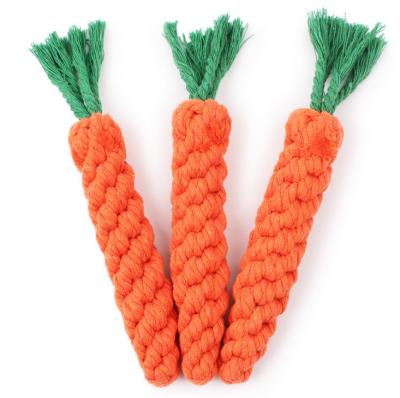 China Viable Pet Supply Cotton Carrot Pet Chewing Toy Outdoor Interactive Dog Rope Toy Pet Dog Toy for sale