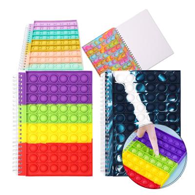 China Wholesale Silicone Spiral Doll Cover Kids School Bubble Push Link Dye Colorful Busy Person Sensory Notebook for sale