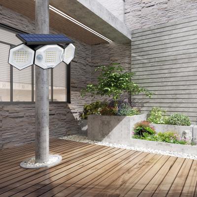 China Morden 2023 Wholesale high Quality Outdoor LED Garden solar Light Lamp 3 Heads Solar Wall Light With Motion Sensor for sale