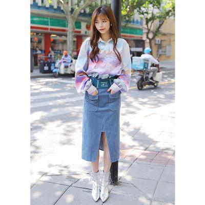 China Hot sale 2020 plus size spring and bag hip new autumn style white elegant denim skirt for sale