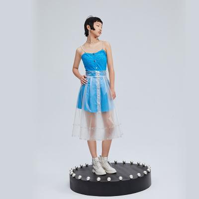 China Na Original Design RE Anti-Static POT PVC Skirt Skirt,Elegant And Soft Frosted Transparent Street Harajuku Style for sale