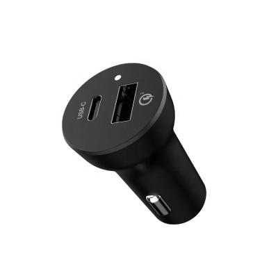 China High Speed ​​Portable Fast Car Charger Usb Charger 2 Ports Phone Qualcomm Quick Charge 3.0 With Type C Port for sale