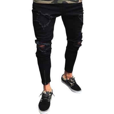 China Mens Breathable Denim Joggers Mens Vintage Striped Jeans Custom Blue Cargo Pockets Tape Jeans For Men for sale