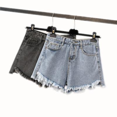 China Student Loose Irregular Hot Pants Shorts from the Edge of 2020 Gray High-Waisted Denim Shorts Women Smoky QUICK-DRY for sale