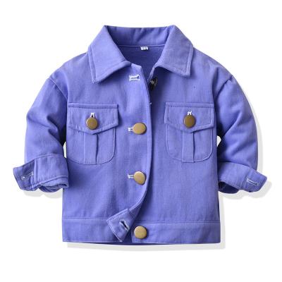 China Causal Unisex New Fashion Candy Color Outerwear Denim Jacket Kids Breathable Children Clothing for sale