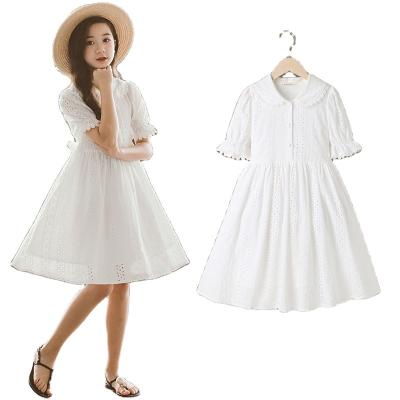 China Breathable Korean Girls Dress 2020 Summer New Doll Collar Cotton Princess Dress for sale