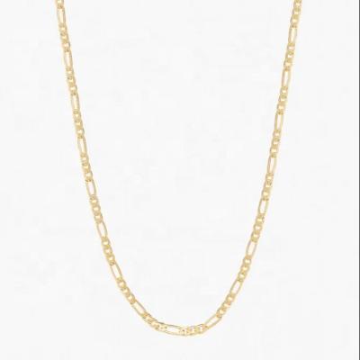 China Trendy Fashion Jewelry Hot Gold Plated Silver Trendy Minimalist Style 925 Flat Chain Necklace for sale