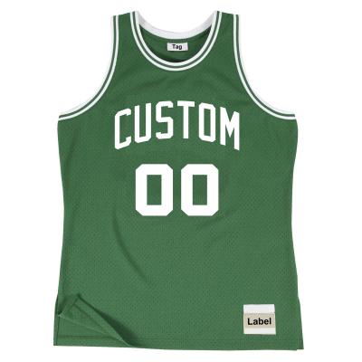 China Latest Design Antibacterial Custom Gently Sublimated Retro Embroidered Man Basketball Sleeveless Tank Top for sale