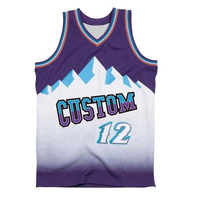 China Antibacterial Customizable Logo Made Throwback Basketball Tank Top Jazz Tank Top Mens Basketball Tank Top for sale