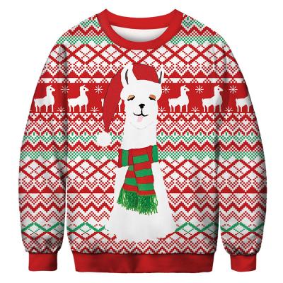 China new upcoming Anti-wrinkle soft long sleeve Christmas pattern printing 100% cotton custom plus size unisex hoodies for sale