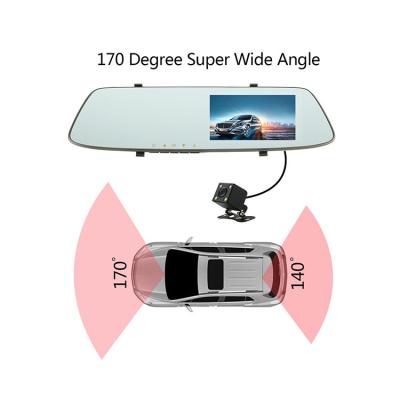 China 5 Inch Wdr 1080P Carcam Rearview Mirror Manual Camera Driver Recorder Hd Car Dvr TRM038 for sale