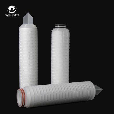 China Factory AVF series strong particle and bacteria removal 5/10/20/30/40 inch 68 mm pvdf pleated filter 0.45 micron for polar solvents for sale