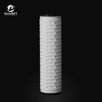 China Factory EAPBT Series Corrosion Resistant Absolute Rating 0.45/1/3/5 Micron Polyester Pleated Filter Cartridge For Electronic Application for sale