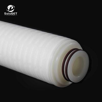 China Factory EATFV Series Absolute Rated 0.02/0.05/0.1/0.45 Micron All-Fluorinated Polymer PVDF Cage PTFE Membrane Filter Cartridge for sale