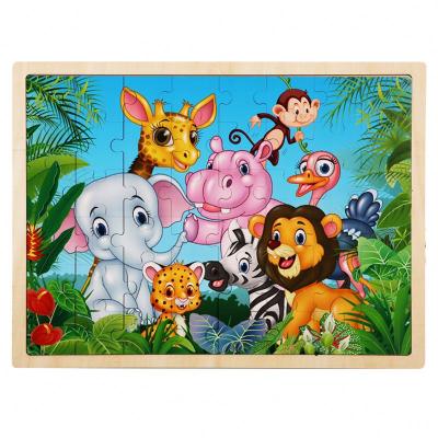 China 100% 2021 New Jigsaw Puzzle Kids Early Education Jigsaw Puzzle Toys Cartoon Sea Farm Animals Space Plane Wooden Toys Eco-friendly Jigsaw Puzzle Board for sale