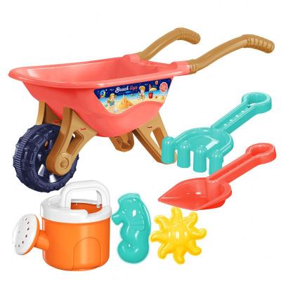 China Children's Beach Water Play Sand Tool Toy Set Shovel And Bucket Hourglass Cart Baby Play Sand Digging Tools for sale