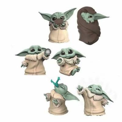 China Cartoon Toy 6PCS BY SET Mini Design Baby Yoda Movie Character Anime PVC Figure Cheapest Cute Toy for sale